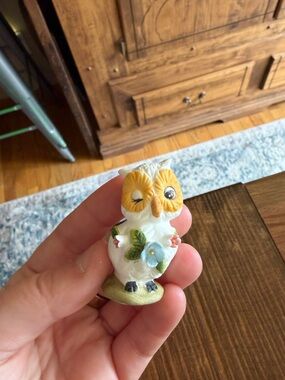 Vintage MARURI MASTERPIECE Winking Owl Bone China Mini Figure